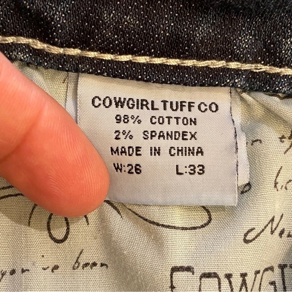 Cowgirl Tuff 3 (26) Dallas Jeans Boot Cut Low Rise Release Hem Western Stretch - Picture 8 of 12